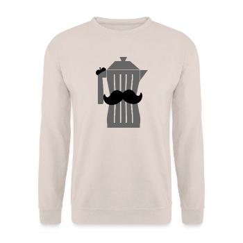 Moustache Espresso Schwarzer Kaffee - Unisex Pullover - Sand - Vorne - Alina (178cm) & Michal (187cm)