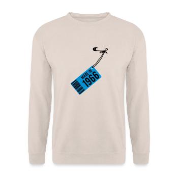 Birthday T-Shirt 1966 - Unisex Sweatshirt - sand - Front - Alina (178cm) & Michal (187cm)