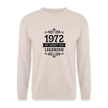 1972 Die Geburt Von Legenden - Unisex Sweatshirt - sand - Front - Alina (178cm) & Michal (187cm)