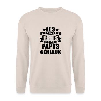 les pompiers retraités deviennent papys géniaux - Sweat-shirt Unisexe - sable - Devant - Alina (178cm) & Michal (187cm)