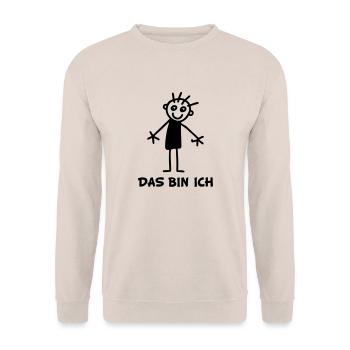 Strichmännchen Ich - Unisex Pullover - Sand - Vorne - Alina (178cm) & Michal (187cm)
