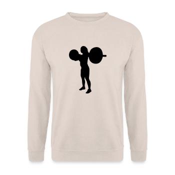 girl weights fitness - Unisex Pullover - Sand - Vorne - Alina (178cm) & Michal (187cm)