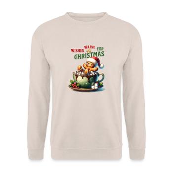 Lebkuchenmann Weihnachten, gingerbread, Christmas - Unisex Pullover - Sand - Vorne - Alina (178cm) & Michal (187cm)