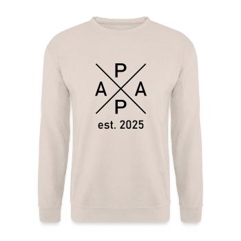Papa 2025 - Unisex Pullover - Sand - Vorne - Alina (178cm) & Michal (187cm)