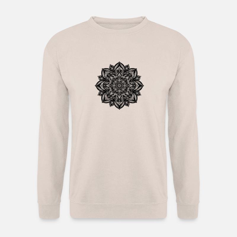 Ungewöhnliches Yoga Blumen Mandala - Unisex Pullover - Sand