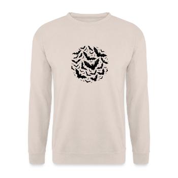 Viele fliegen Fledermäuse im Schwarm Verbund - Unisex Pullover - Sand - Vorne - Alina (178cm) & Michal (187cm)