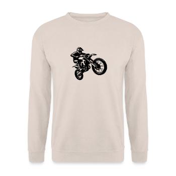 Hot Jumping Off-Road Machine Hobby Motorsport - Unisex Sweatshirt - sand - Front - Alina (178cm) & Michal (187cm)
