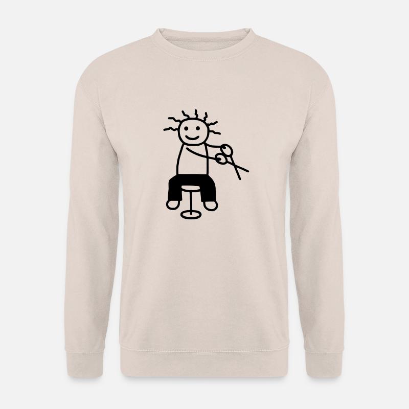 Tændstikmænd med saks - Unisex sweater - sand