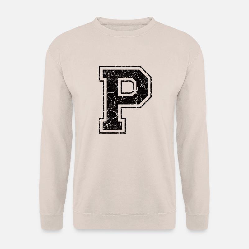 Buchstabe P im Vintage-Shabby-Chic - Unisex Pullover - Sand