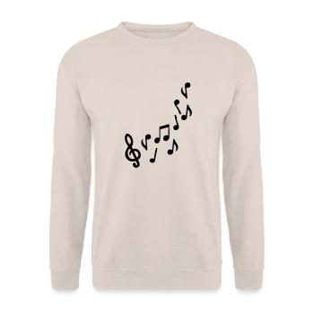 music note - Unisex Sweatshirt - sand - Front - Alina (178cm) & Michal (187cm)
