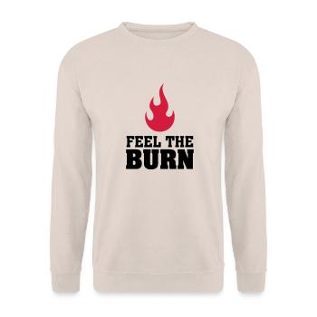 Feel The Burn (Flame) - Unisex Sweatshirt - sand - Front - Alina (178cm) & Michal (187cm)