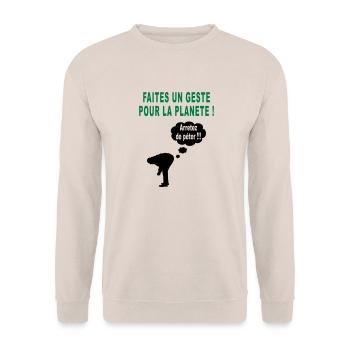 humour écolo - Sweat-shirt Unisexe - sable - Devant - Alina (178cm) & Michal (187cm)