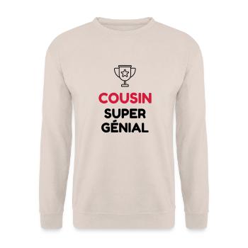 Onkel / Tante / Vetter / Cousin / Kusine - Unisex Pullover - Sand - Vorne - Alina (178cm) & Michal (187cm)