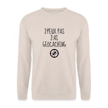 Geocaching / Geocacher / Compass / GPS - Unisex Sweatshirt - sand - Front - Alina (178cm) & Michal (187cm)
