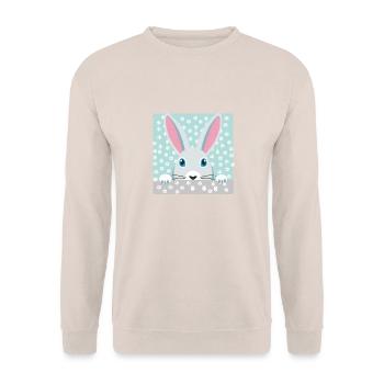 Schneehase II - Unisex Pullover - Sand - Vorne - Alina (178cm) & Michal (187cm)