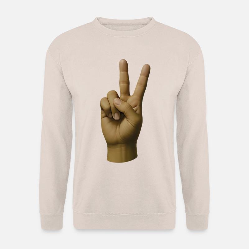 FRIEDENS-HAND #1 – Frieden & Liebe - Unisex Pullover - Sand