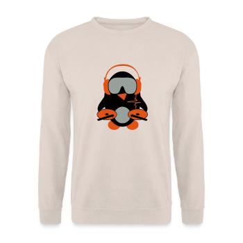 pingouin dj - Sweat-shirt Unisexe - sable - Devant - Alina (178cm) & Michal (187cm)
