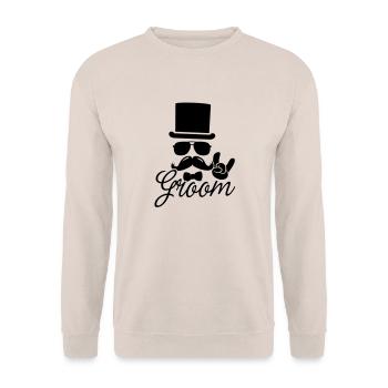 Groom Wedding Marriage Stag do night bachelor - Unisex Sweatshirt - sand - Front - Alina (178cm) & Michal (187cm)