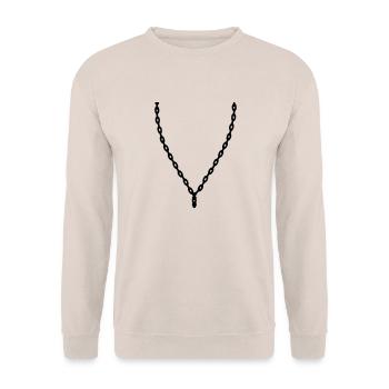 necklace jewelry necklace hang chain beautiful - Unisex Sweatshirt - sand - Front - Alina (178cm) & Michal (187cm)