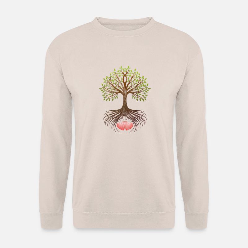 Lebensbaum Liebe Als Paargeschenk Vaentinstag - Unisex Pullover - Sand