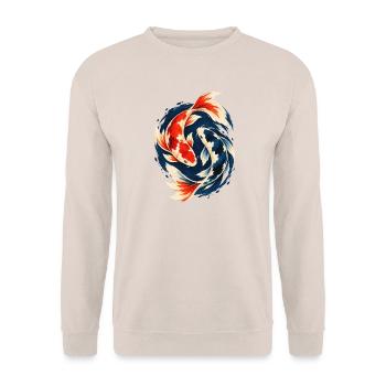 Koi Karpfen Japanischer Zierfisch - Unisex Pullover - Sand - Vorne - Alina (178cm) & Michal (187cm)