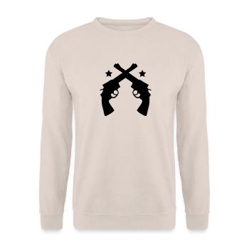 Crossed Pistols - Unisex Sweatshirt - sand - Front - Alina (178cm) & Michal (187cm)
