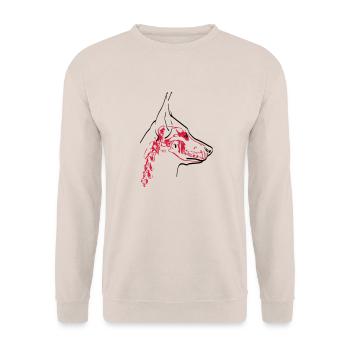 Hunde Skull - Unisex Pullover - Sand - Vorne - Alina (178cm) & Michal (187cm)