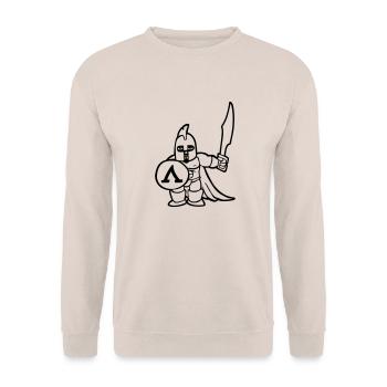 sparta lustige spartanische spartanische Krieger-C - Unisex Pullover - Sand - Vorne - Alina (178cm) & Michal (187cm)