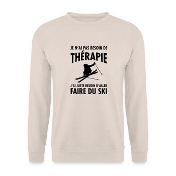 Thérapie - Ski - Sweat-shirt Unisexe - sable - Devant - Alina (178cm) & Michal (187cm)