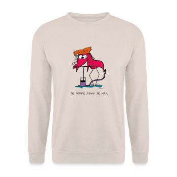 Je pompe donc je suis... - Sweat-shirt Unisexe - sable - Devant - Alina (178cm) & Michal (187cm)