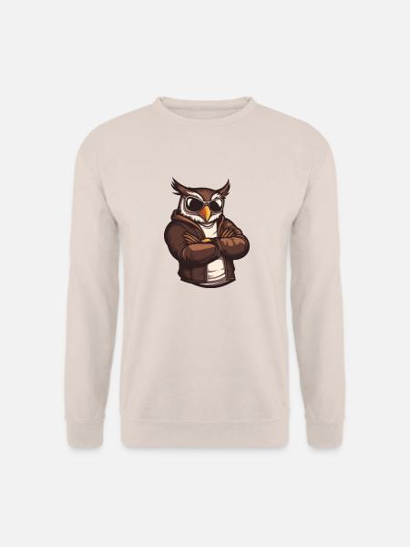 Eule Comic Cool - Unisex Pullover - Sand