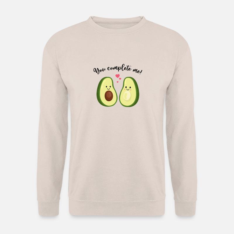 You complete me! Avocado - Liebe - Valentinstag - Unisex Pullover - Sand