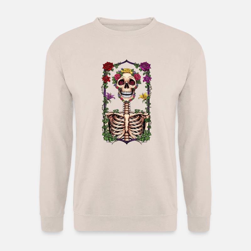 Floral skeleton 1 - Unisex Pullover - Sand