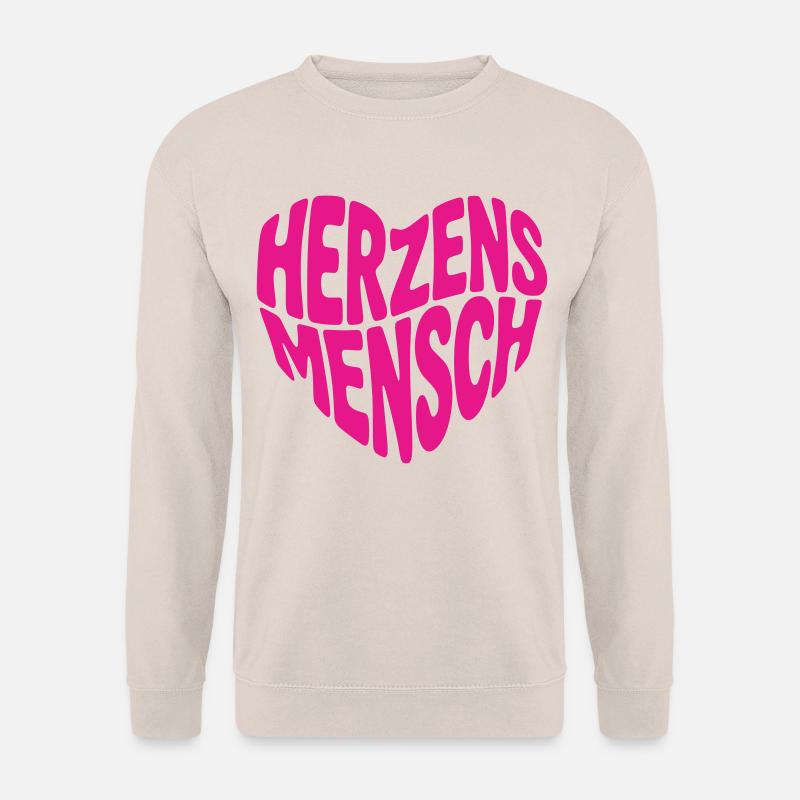 Herzensmensch Herz Form Herzform (Farbe änderbar) - Unisex Pullover - Sand