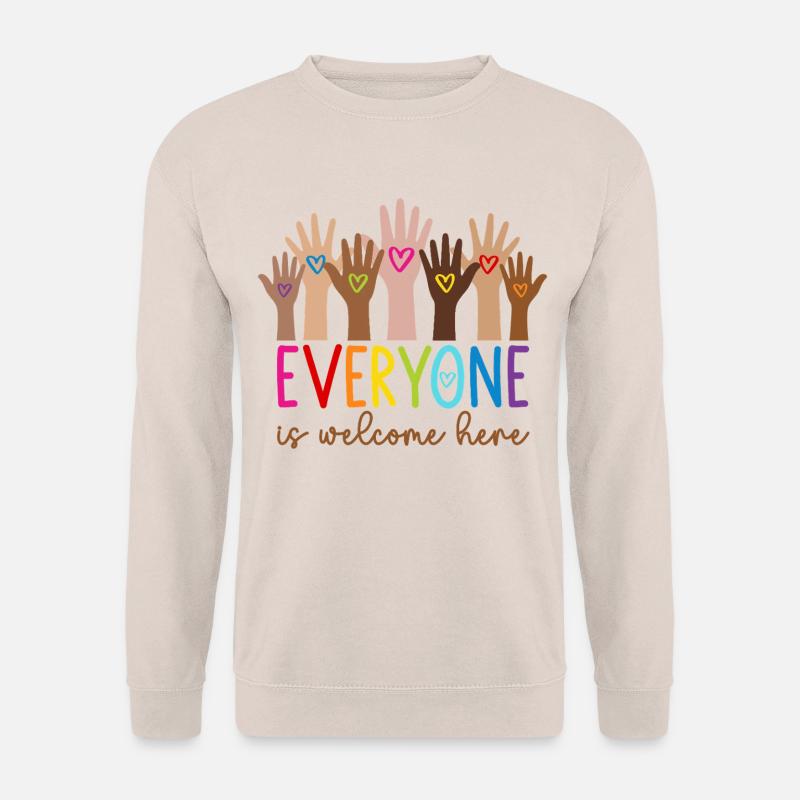 Everyone is welcome here - Unisex Pullover - Sand