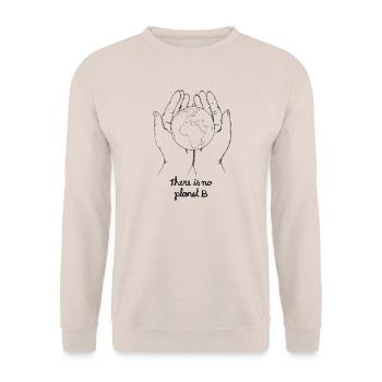 There is no planet b - Unisex Pullover - Sand - Vorne - Alina (178cm) & Michal (187cm)