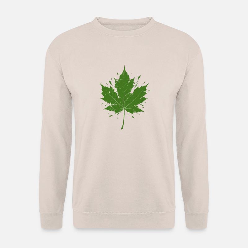 Grünes Ahornblatt mit Spritzern - Unisex Pullover - Sand