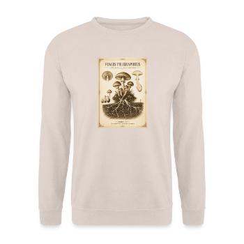Fungus Telegraphicus – Viktorianische Pilzstudie - Unisex Pullover - Sand - Vorne - Alina (178cm) & Michal (187cm)