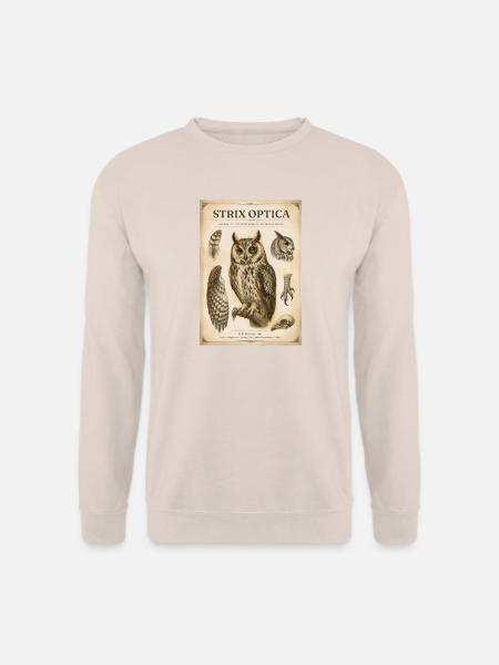 Strix Optica – Viktorianische Eule - Unisex Pullover - Sand