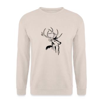 Hirsch - Unisex Pullover - Sand - Vorne - Alina (178cm) & Michal (187cm)