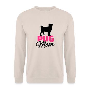 Pug Mom - Unisex Sweatshirt - sand - Front - Alina (178cm) & Michal (187cm)
