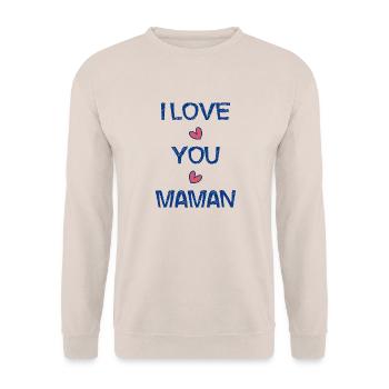 BONNE FÊTE MAMAN. MAMAN. FÊTE DES MÈRES. COEUR - Sweat-shirt Unisexe - sable - Devant - Alina (178cm) & Michal (187cm)