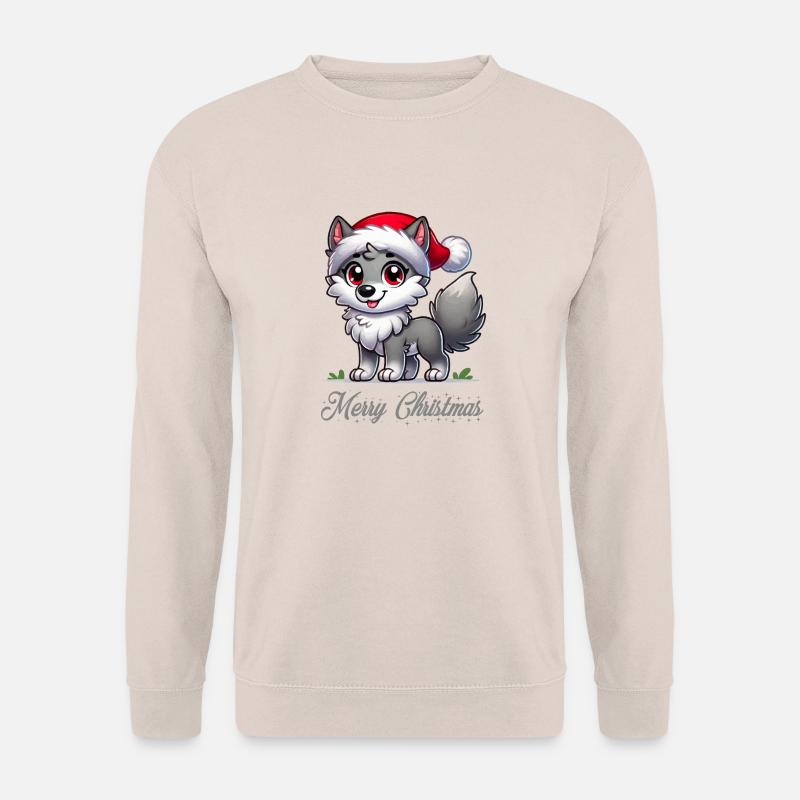 Wolf Merry Christmas - Unisex Pullover - Sand