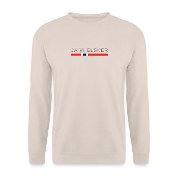 Ja, wir lieben Norwegen - Unisex Pullover - Sand - Vorne - Alina (178cm) & Michal (187cm)