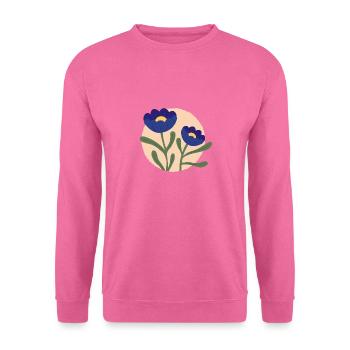 Blumen blau - Unisex Pullover - Pink - Vorne