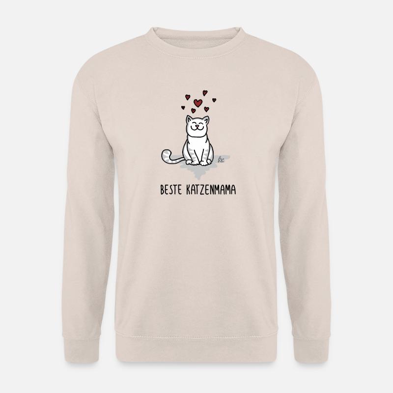 beste Katzenmama - best cat mom - Katzenliebe - Unisex Pullover - Sand