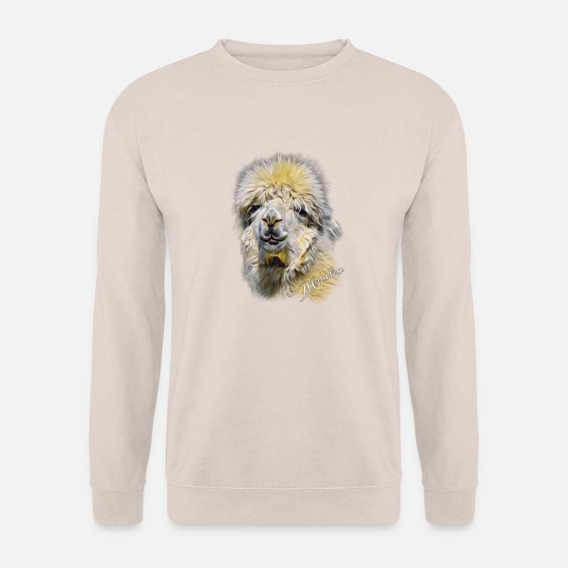 Alpaka - Alpaca Kopf - Unisex Pullover - Sand