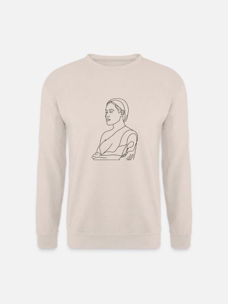 Lineart Frau Seitenporträt - Unisex Pullover - Sand