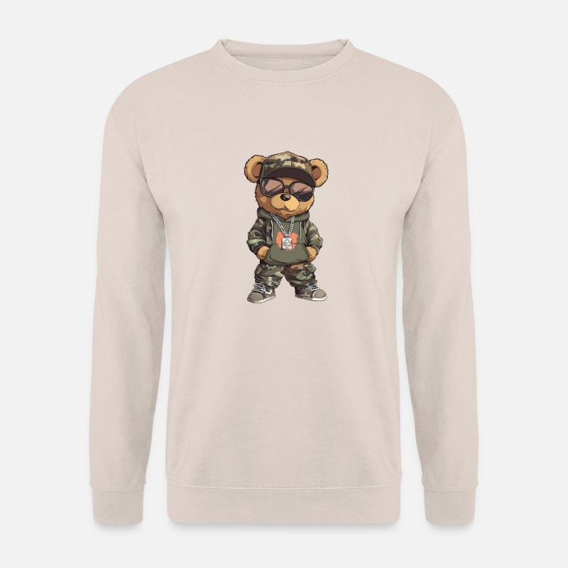 Cool Hip Hop Teddy Bär Rap Rapper Camo - Unisex Pullover - Sand