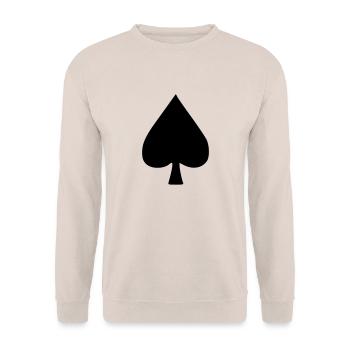 Poker – Spades - Unisex Sweatshirt - sand - Front - Alina (178cm) & Michal (187cm)